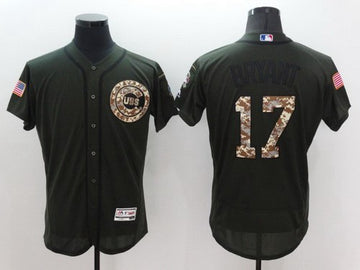Kris Bryant Chicago Cubs green Salute To Service jersey