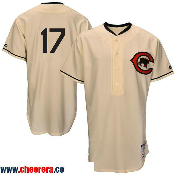 Kris Bryant Majestic Chicago Cubs cream Throwback jersey