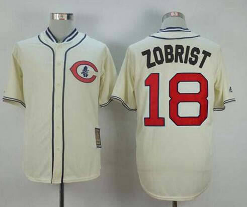 Ben Zobrist Chicago Cubs cream Throwback jersey
