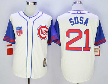 Sammy Sosa Chicago Cubs cream jersey