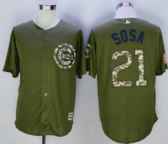 Sammy Sosa Chicago Cubs olive jersey
