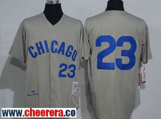Ryne Sandberg Chicago Cubs gray Throwback jersey