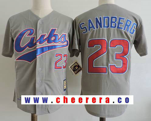 Ryne Sandberg Chicago Cubs gray Throwback jersey