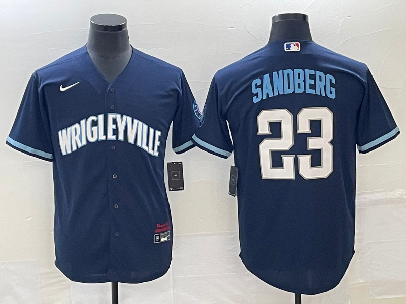Ryne Sandberg Chicago Cubs navy City Connect jersey