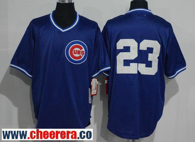 Ryne Sandberg No Name Chicago Cubs blue Throwback jersey