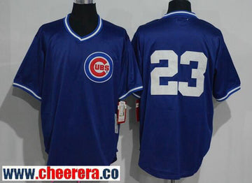 Ryne Sandberg No Name Chicago Cubs blue Throwback jersey