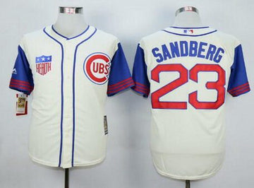 Ryne Sandberg Chicago Cubs cream Throwback jersey