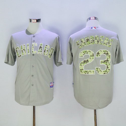 Ryne Sandberg Chicago Cubs gray Camo jersey