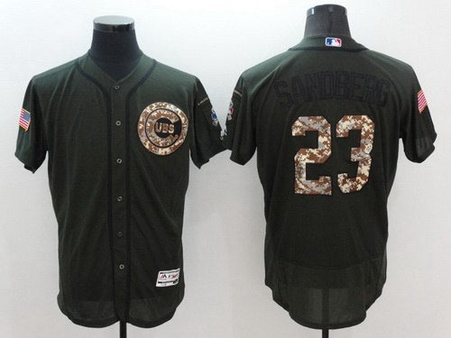 Ryne Sandberg Chicago Cubs green Salute To Service jersey