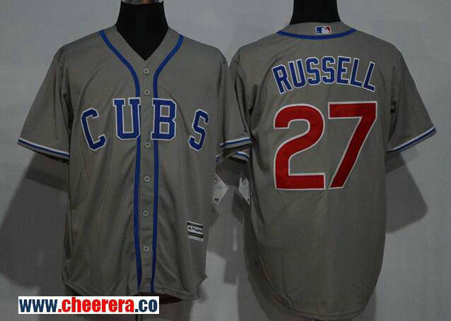 Addison Russell Chicago Cubs gray jersey