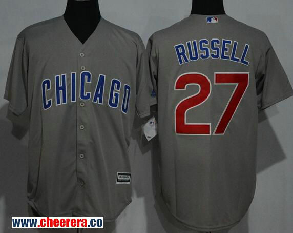 Addison Russell Chicago Cubs gray Road jersey