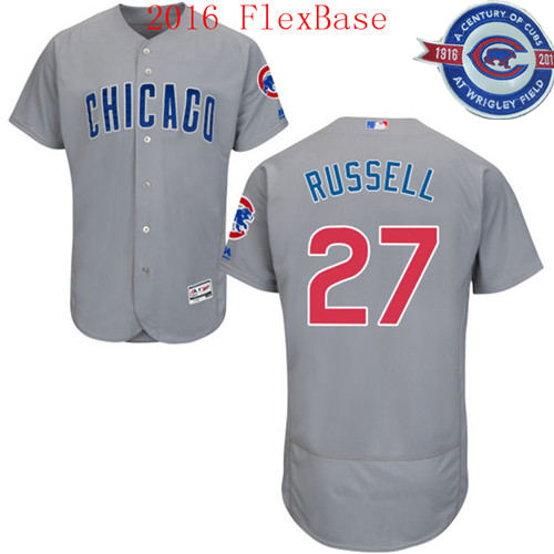 Addison Russell Chicago Cubs gray Road jersey