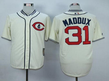 Greg Maddux Chicago Cubs cream Throwback jersey