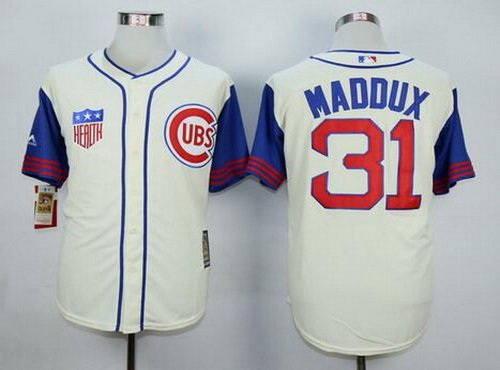 Greg Maddux Chicago Cubs cream Throwback jersey