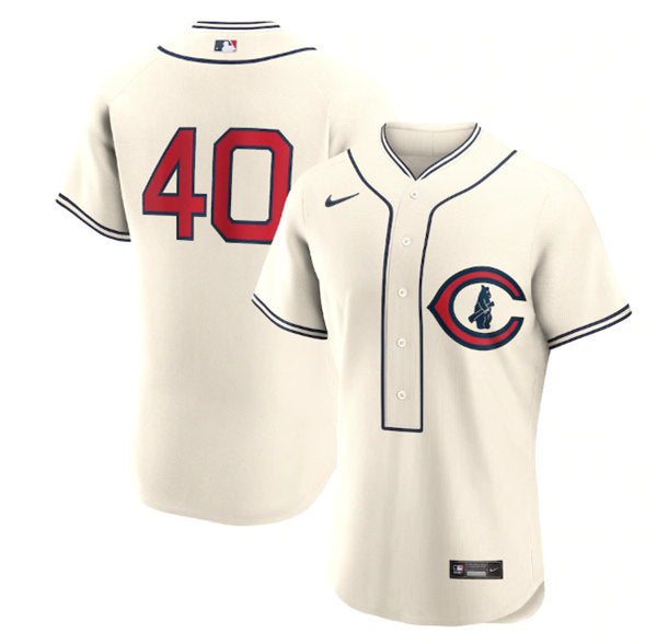 Willson Contreras Chicago Cubs cream jersey