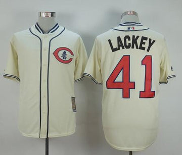 John Lackey Chicago Cubs cream jersey