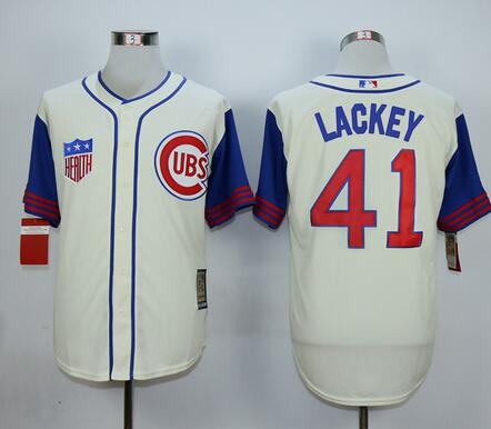 John Lackey Chicago Cubs cream jersey