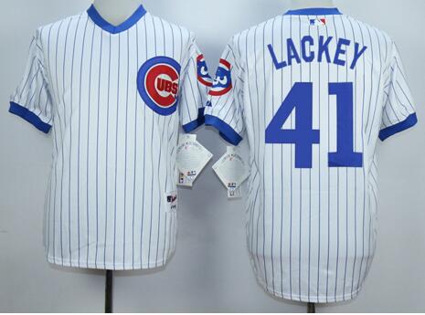 John Lackey Chicago Cubs white Cooperstown jersey