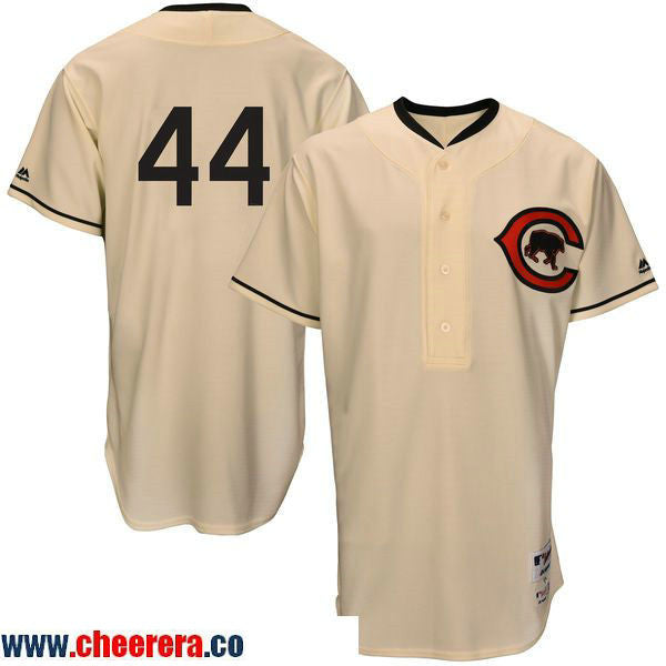 Anthony Rizzo Majestic Chicago Cubs cream Throwback jersey