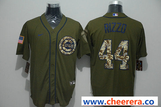 Anthony Rizzo Chicago Cubs olive jersey