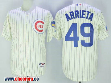 Jake Arrieta Chicago Cubs cream Throwback jersey