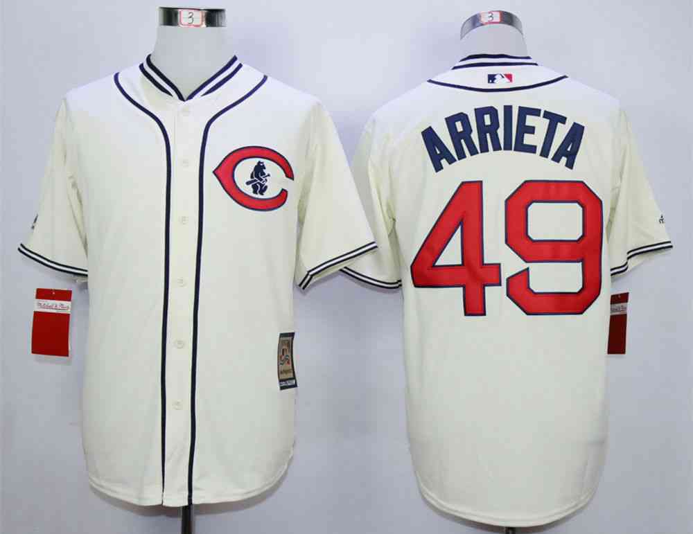 Jake Arrieta Chicago Cubs cream jersey
