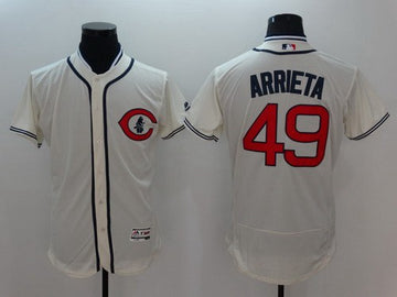 Jake Arrieta Chicago Cubs cream jersey