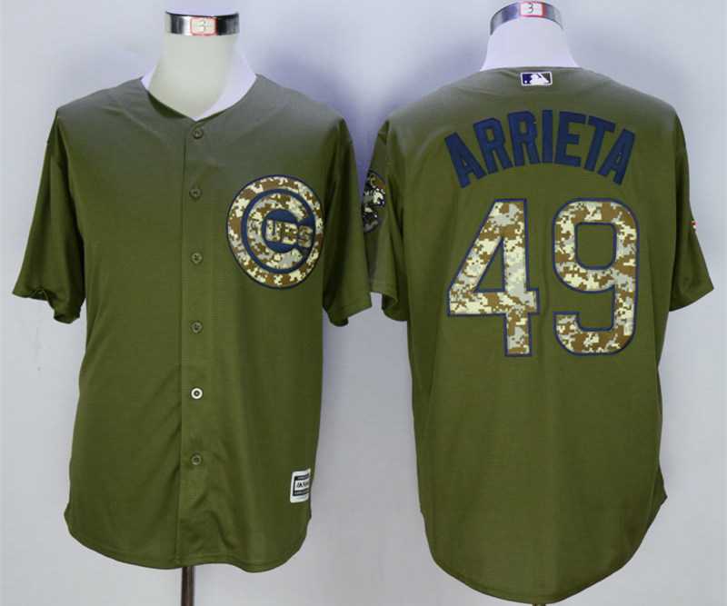 Jake Arrieta Chicago Cubs olive jersey