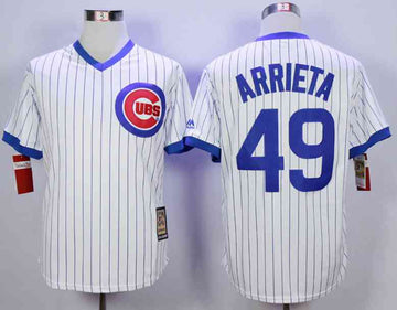 Jake Arrieta Chicago Cubs white Throwback jersey