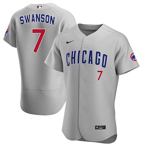 Dansby Swanson Chicago Cubs gray jersey