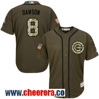 Andre Dawson Chicago Cubs green Salute To Service jersey
