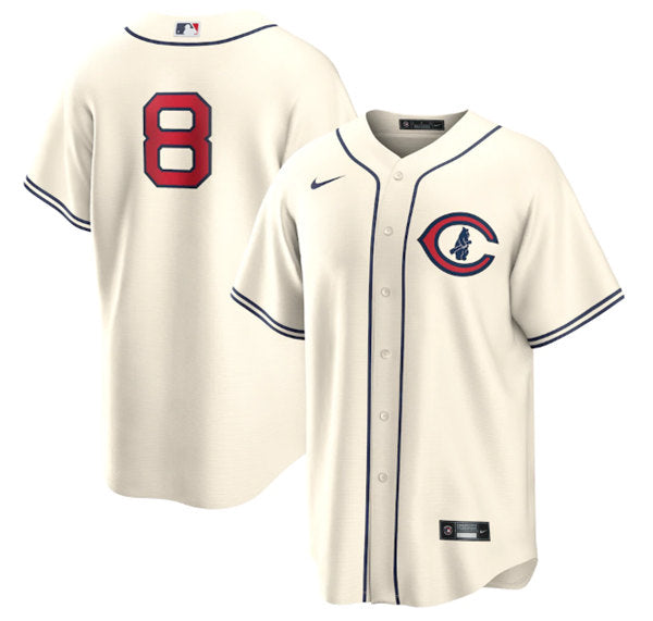 Ian Happ Chicago Cubs cream jersey