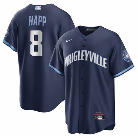 Ian Happ Nike Chicago Cubs navy City Connect jersey