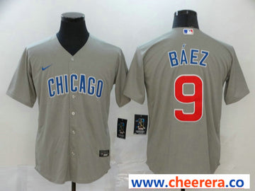 Javier Baez Chicago Cubs gray jersey