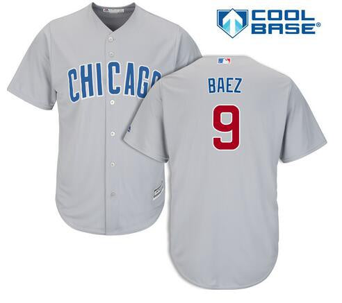 Javier Baez Chicago Cubs gray Road jersey