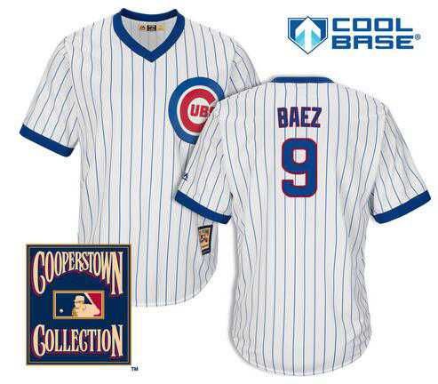 Javier Baez Chicago Cubs white Cooperstown jersey