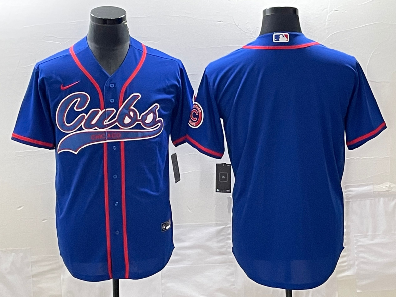 Custom Chicago Cubs blue jersey