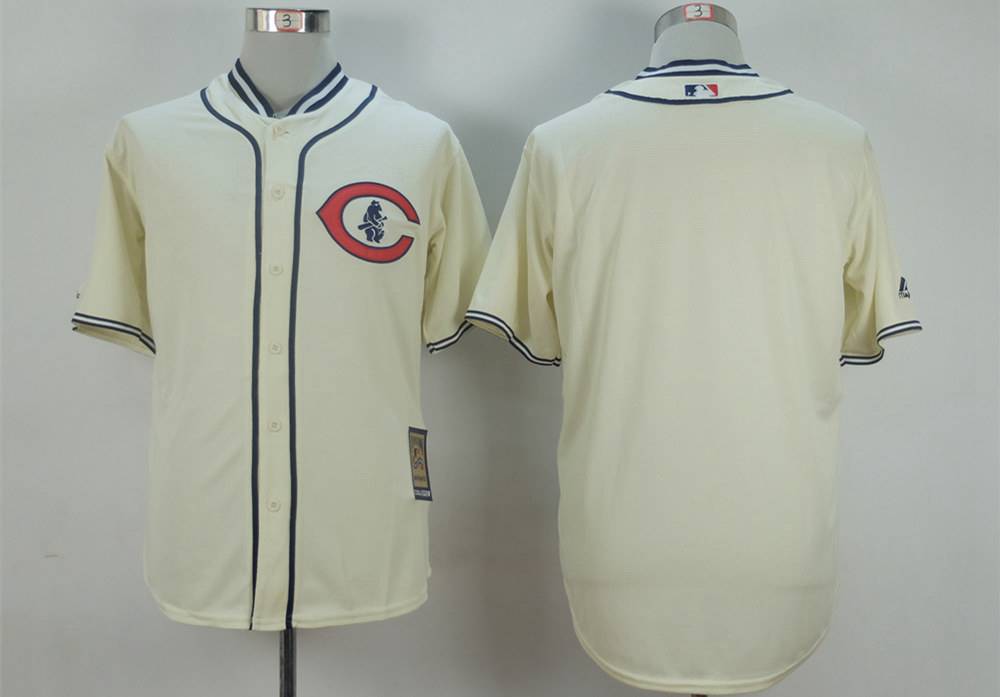 Custom Chicago Cubs cream jersey