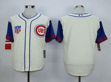 Custom Chicago Cubs cream Throwback jersey