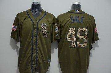 Chris Sale Chicago White Sox green Salute To Service jersey