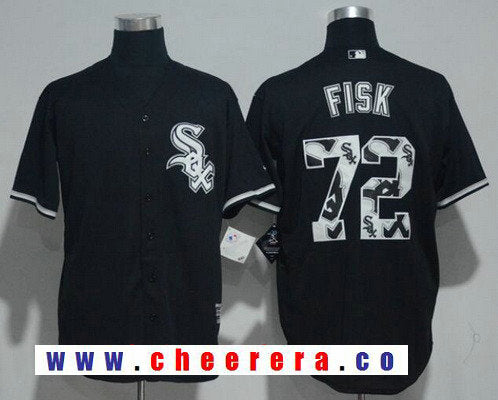 Carlton Fisk Chicago White Sox black jersey