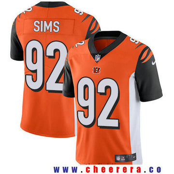 Pat Sims Cincinnati Bengals orange Vapor jersey