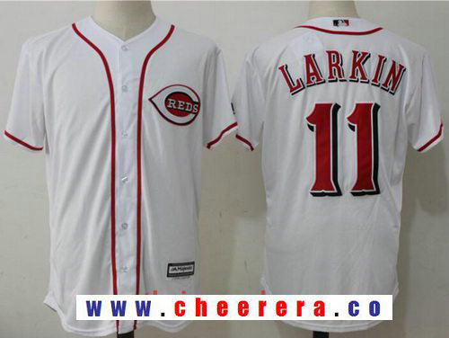 Barry Larkin Cincinnati Reds white jersey