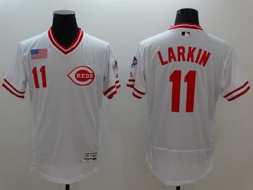 Barry Larkin Cincinnati Reds white jersey