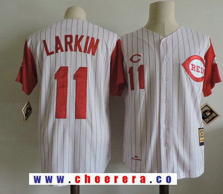 Barry Larkin Cincinnati Reds white Throwback jersey