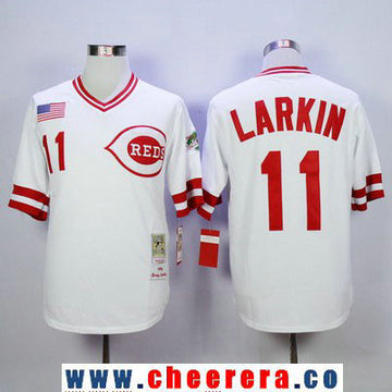 Barry Larkin Cincinnati Reds white Throwback jersey