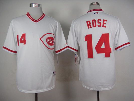 Pete Rose Cincinnati Reds white jersey