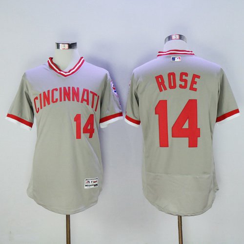 Pete Rose Cincinnati Reds gray jersey