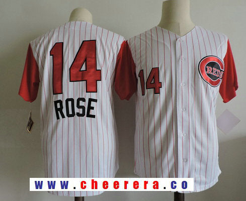 Pete Rose Cincinnati Reds white Throwback jersey