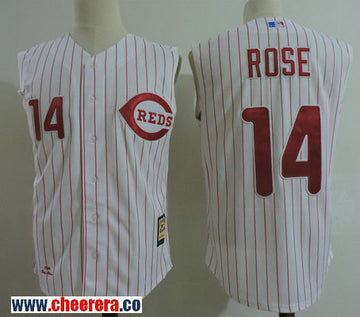 Pete Rose Cincinnati Reds white Cooperstown jersey